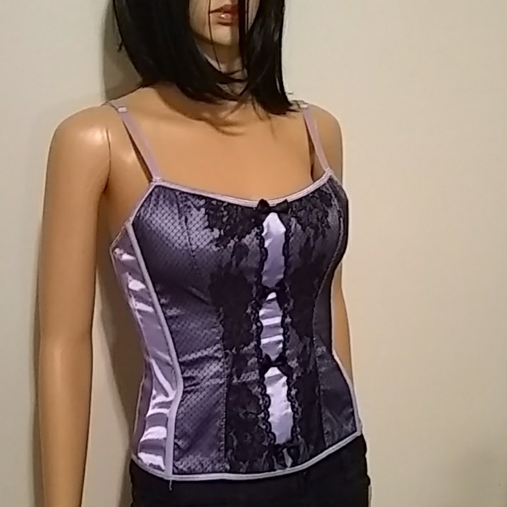 Victoria's Secret lavender satin black lace